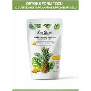 Lien Beaute Detox Form Thee - Gemengd Kruiden Poeder Bevat Bromelaïne Ananas Yoghurt 1 Maand Gebruik 90 gr