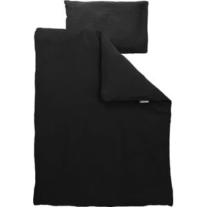 Snoozzz Dekbedovertrek Ledikant - 100x135cm - 100% Hydrofiel Katoen - Zwart