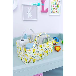 CUBEXCOM® Luiertas, Vilt Luiertassen, baby tas, luiertas verzorgingstas, Draagbare Organiser met Handige Vakken, luier etui, baby luiertas, Luier Organizer, 35x20x15 cm, ananas patroon