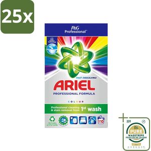 25 x Ariel Professional - Waspoeder - Gekleurde Was - 110 Wasbeurten - Grootverpakking - Gekleurde Was - Waspoeder - Vlekverwijdering - Kleurbehoud - Wasmachine