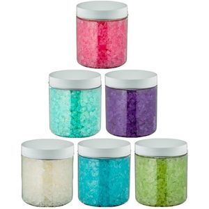 Badzout - 300 gram - set van 6 verschillende geuren - Witte Deksel - Relaxing Moment, Opium, Eucalyptus, Hamam, Lavendel en Rozen