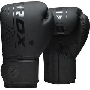 RDX Sports F6 Kara Bokshandschoenen - Boxing Gloves - Training - Vechtsporthandschoenen - Boksen - Zwart - Mat - 12 oz