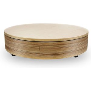 Elektrische draaitafel draaischijf met afstandsbediening max 100 kg - Bibercake berk - Draaitafel voor meubelshowcase draaiplateau elektrisch