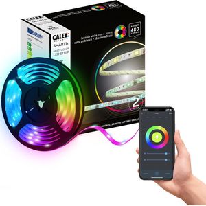 Calex Slimme LED Strip 2 meter - Voor Binnen - Met App - RGB - Smart Lichtstrip met afstandsbediening
