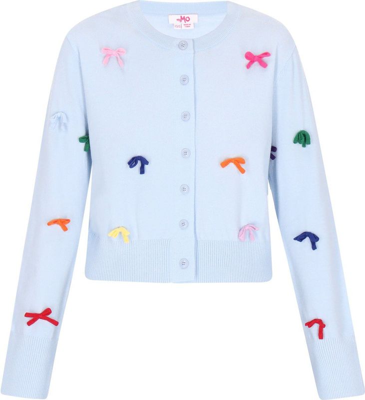 MYMO - Gebreid Vest - Blauw - Lichtblauw - Oranje - Pink