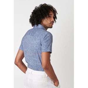 Desoto - Overhemd Donkerblauw Desoto Casual Kent 1/2 Korte Mouw Overhemd Donkerblauw 82432-3