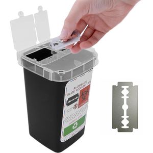 Dispenser Case voor Razor Blades - Kleine Portable Sharpen Container - Veiligheid Razor Opslag Bench - Veiligheid Razor Verwijder Case (Zwart)