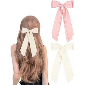 Hair Bows 2 Pieces Black Hair Bow Hair Clip with Bow Hairpins - Hair Accessories for Girls Women - Beige Pink