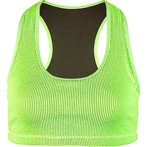 BECO crinkle bikini topje - neon groen - maat 36