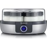 Severin JG3521 Yoghurtmaker 7 Serveerglazen Geborsteld RVS/Zwart