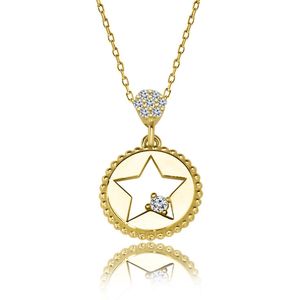 Juwelier Zwartevalk - 14 karaat gouden ketting met ster hanger 15.069