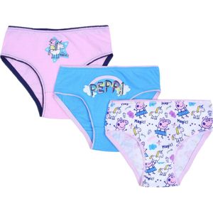 3x Roze en blauwe meisjesslip - Peppa Pig