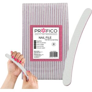 25x Nagelvijl Banaan Grijs 100/180 - Professionele Manicure