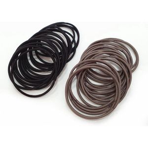 Savage Dutchmen® Haarelastiekjes – Ø 4,5 cm. / 2 mm. dik - 40 stuks – Zwart - Bruin - Donker -Duopack -