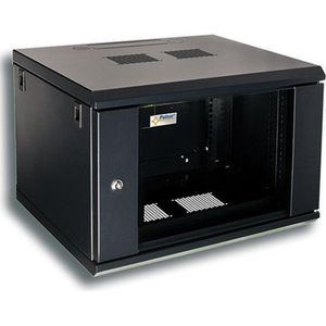 Easy-Rack wand patchkast met glazen deur. 6U, 450mm diep.