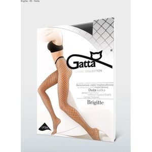 Gatta Brigitte kwaliteit visnet panty met grote mazen,20DEN, donkergrijs (grafit) , maat XS/S (1/2)