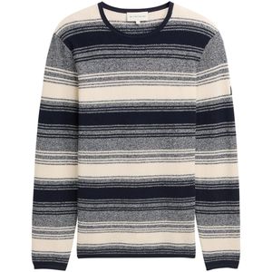 TOM TAILOR - Trui - Donkerblauw/Wolwit - Knitwear - Lange Mouw