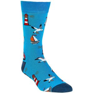 Sokken | grappige sokken dames | grappige sokken heren | happy socks printjes | thema zee en kust | maat 36-41 | per 2 paar | kleur blauw