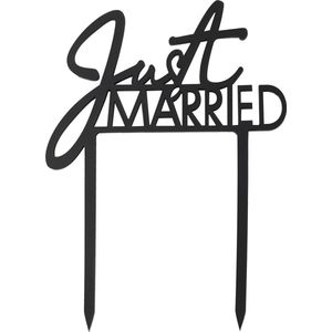 Ginger Ray - Ginger Ray - Zwarte acryl “Just Married” bruidstaart topper