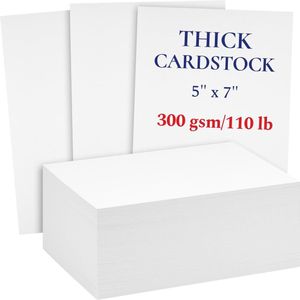 200 Stuks 5x7 Uitnodiging Cardstock Printer Papier, Blank Zwaar Gewicht 100 Lb Cover Ansichtkaarten (300 g/m², wit)