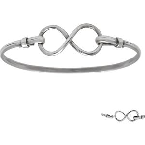 Zilveren armband vrouw | Zilveren bangle armband met infinity teken