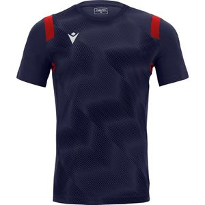 Macron Rodders Shirt Korte Mouw Kinderen - Marine / Rood | Maat: 7-8 Y