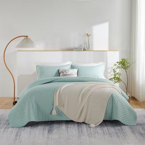 Boraboi® Luxueuze Mintgroene Sprei Set voor Comfort in Alle Seizoenen, 240 x 260 cm