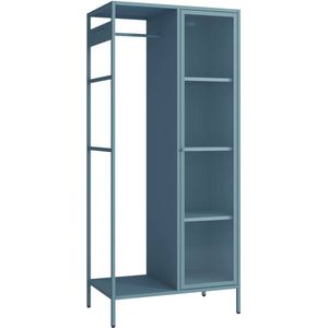 sweeek - Metalen kinderkledingkast, industrieel, 3 legplanken