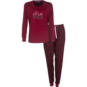 Irresistible - Dames Pyjama - Bordeaux Rood - Maat XL