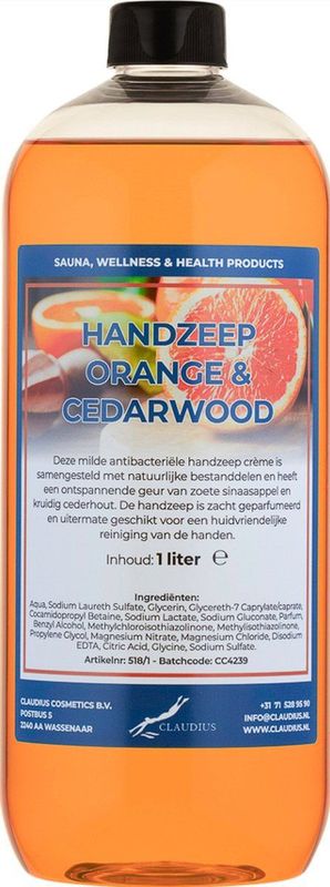 Claudius - Handzeep - Orange & Cedarwood - Natuurlijke Ingrediënten