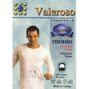 Thermoshirt - Thermisch onderhemd - lange mouwen - WIT/BLAUW/GRIJS tinten - MAAT M - Wintersport - Valeroso - Thermo - HQ