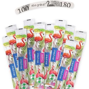 Aba Group - Vijlset - Flamingo - Professionele Nagelvijl - Set van 10 stuks - 100/180 Slim