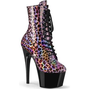 Pleaser - ADORE-1020LP Plateau Laarzen, Paaldans schoenen - Paaldans schoenen - 37 Shoes - Roze/Zwart