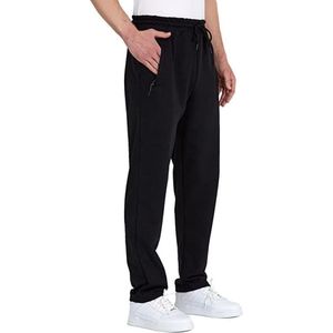 Comeor Joggingbroek heren met rits - Zwart - 4XL - trainingsbroek heren met rits - Lange sportbroek