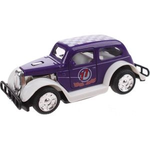 Hot Rod Auto Metal Pull Back (Paars) 9 cm Toys - Modelauto - Schaalmodel - Model auto - Miniatuur auto - Miniatuur autos