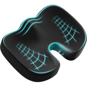 Geheugen Schuim Zitkussen, Ergonomisch Kussen geschikt voor Bureau, Auto, Rolstoel