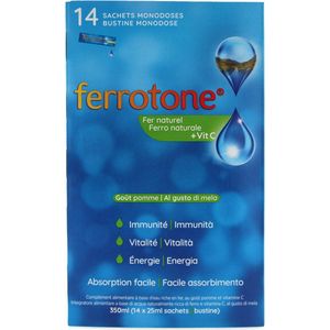 Ferrotone Natuurlijk Ijzer + Vitamine C 14 Zakjes
