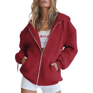 Oversized Dames Hoodie met Ritssluiting voor Herfst en Winter - Comfortabele Sweatjack met Capuchon