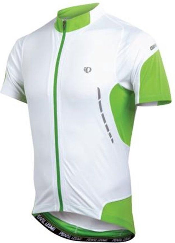 Pearl Izumi - Elite Jersey - Sportshirt - Wit met Groen - Aangesloten