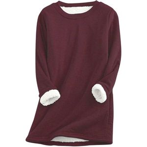 Dames Langarm Sweatshirt Plüsch Fleece Pullover