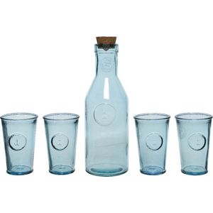 Giftbox met sap/limonade/water karaf en 4x luxe drink glazen - Vaderdag/Moederdag cadeau tip