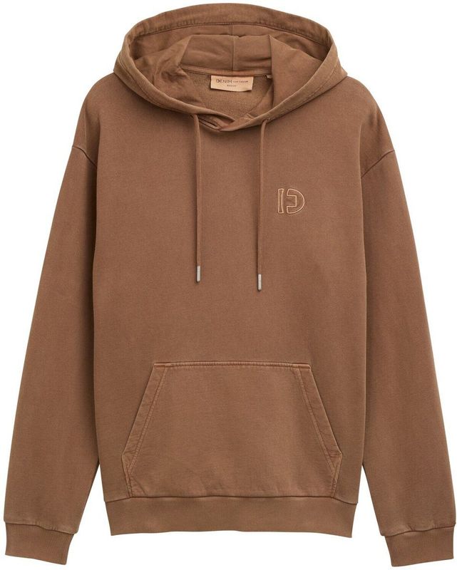 TOM TAILOR DENIM - Sweatshirt - Lichtbruin - Capuchon met Trekkoord