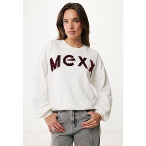 Mexx Sweater Logo Off White Dames - Maat L