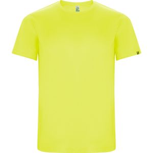 Fluorescent Geel kinder unisex sportshirt korte mouwen 'Imola' merk Roly 8 jaar 122-128