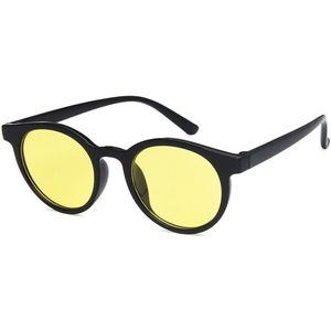 Ronde Kinder Zonnebril - Zwart - Gele Glazen