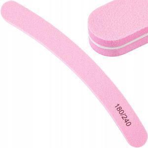 Dubbelzijdige Nagelvijl Polijst, Banaan Roze, Korrel 180/240