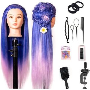 Equivera Oefenhoofd Kappershoofd - Oefenpop Kapper - Oefenhoofd Echt Haar - Human Hair - Oefenhoofd