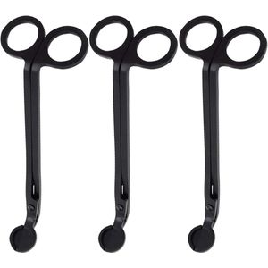 Set-3-RVS-Kaarsenwiek-Knip-Knipaccessoire-Geurkaarsen-Olielamp-Knip-Schaar-Zwart
