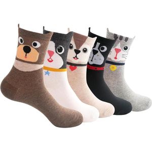 Green Glow - Grappige dames sokken set van 5, dierenmotief, winterse kerstsokken, thermisch voor feestdagen - cadeau voor haar