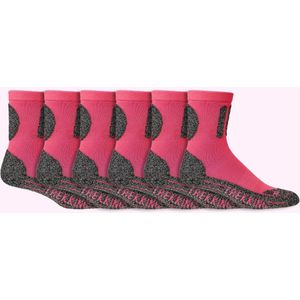 Coolmax sportsokken | Schokabsorptie | Badstof zool | Kleur: Roze | 6 paar